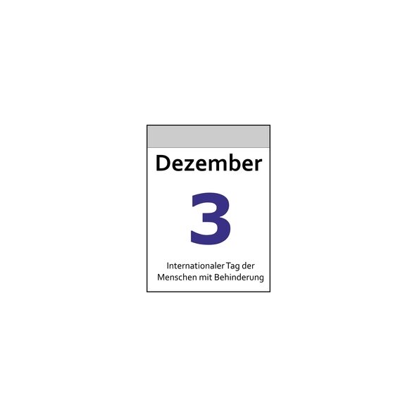 Kalenderblatt 3. Dezember - Internationaler Tag der Menschen mit Behinderung