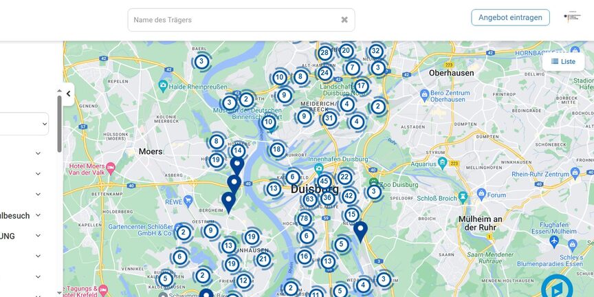 Ausschnitt der Bildungsberatungslandkarte