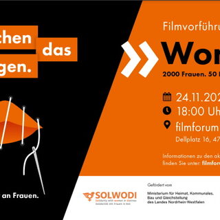 Plakat des Films "Women" anlässlich des Internationalen Tages gegen Gewalt an Frauen