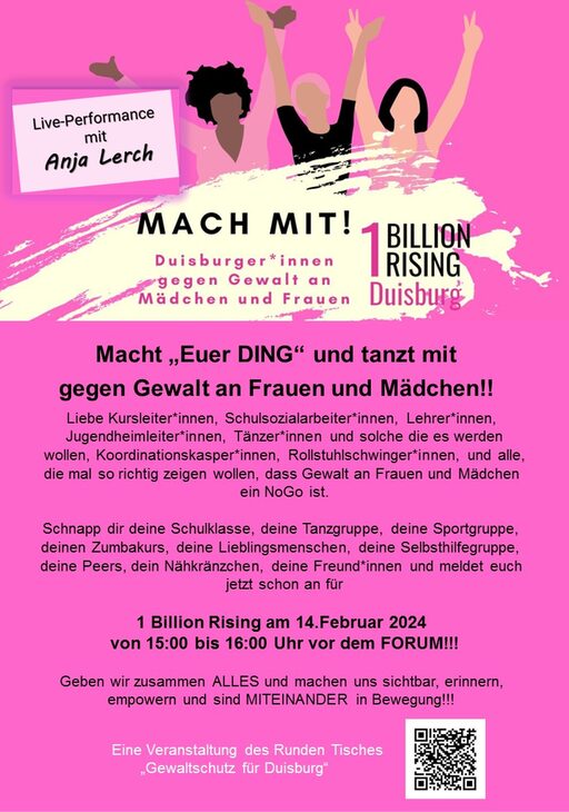 Plakat zur Tanzdemo "One Billion Rising" 2024