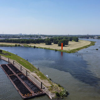 Blick aufs Rheinorange Ruhrmündung