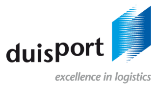 duisport Logo mit Zusatz "excellence in logistics"